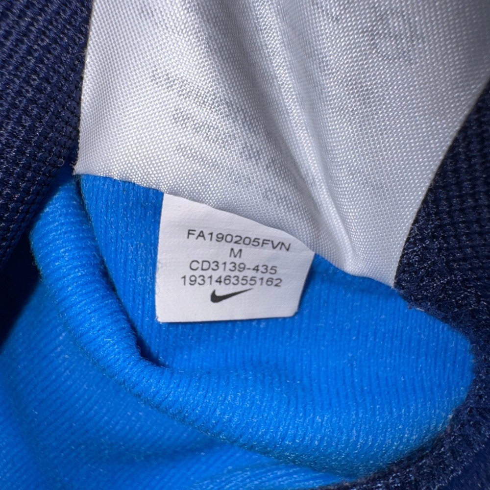 Nike Mens Colorblock Half Zip Hoodie Blue Navy Orange Swoosh Size M - Picture 7 of 15